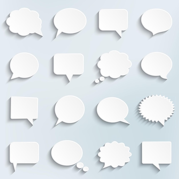 paper speech bubbles set