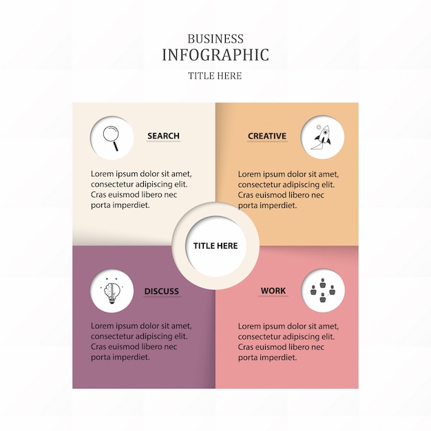 Infographics di carta quadrato