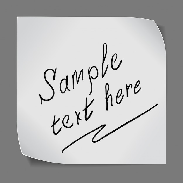 Vector paper sticker over grey background