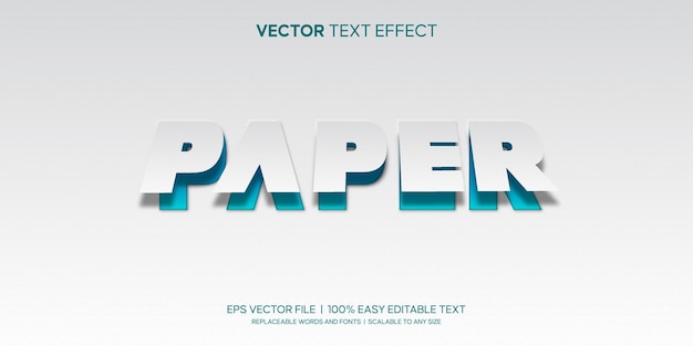 Vector paper sticker style cut off editable text effect