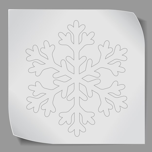 Vector paper sticker with snowflacke