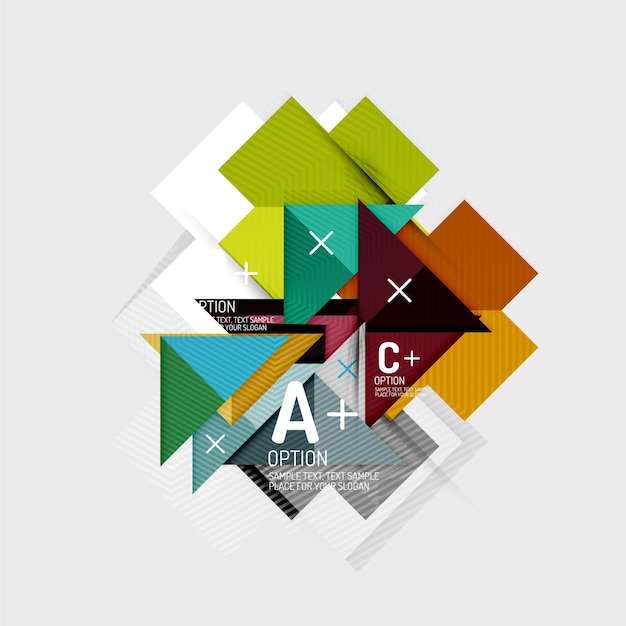 Paper style abstract geometric shapes with infographic options