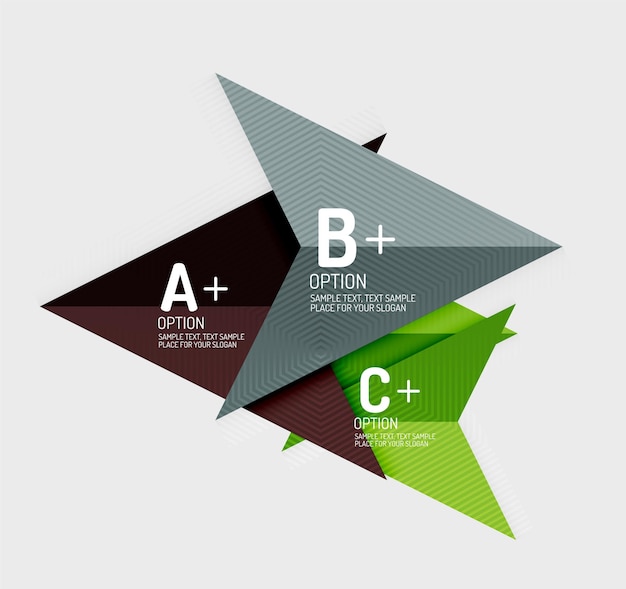 紙のスタイルの抽象的な幾何学的図形とインフォ グラフィック オプション