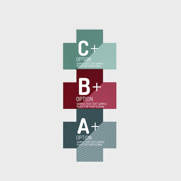 Forme geometriche astratte in stile carta con opzioni infografiche