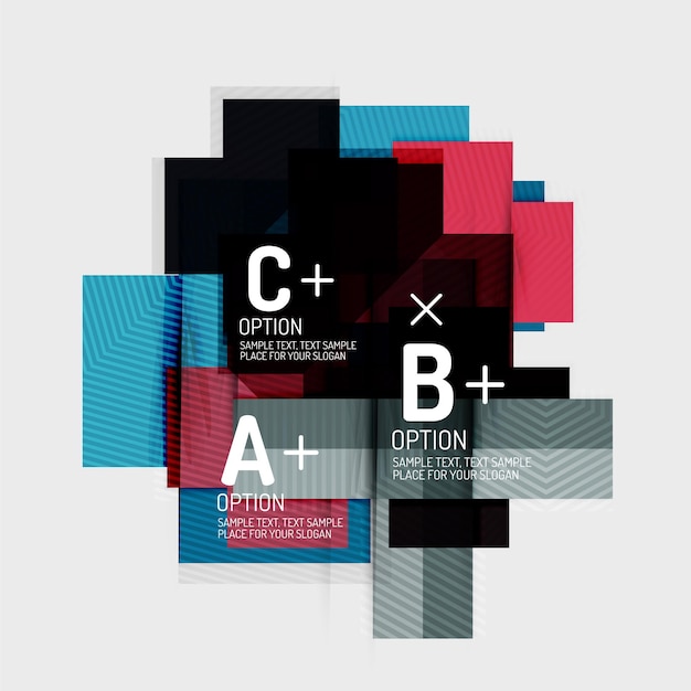 Vector paper style abstract geometric shapes with infographic options