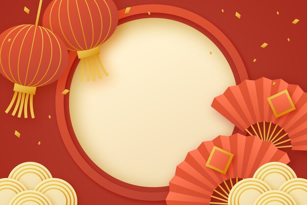 Vector paper style background for chinese new year celebration