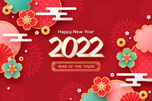 Vector paper style chinese new year background