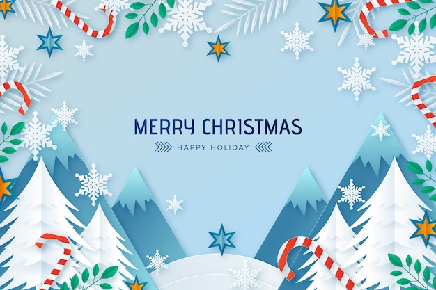 Vector paper style christmas season background