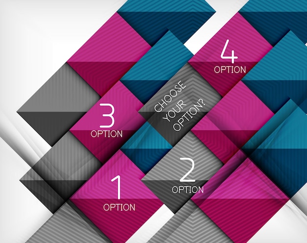 Paper style design templates square abstract background geometric layout