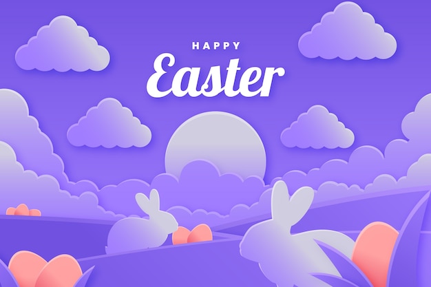 Paper style easter background