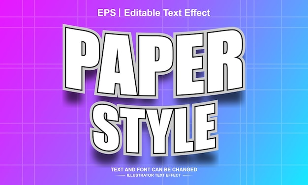 Paper style editable text effect