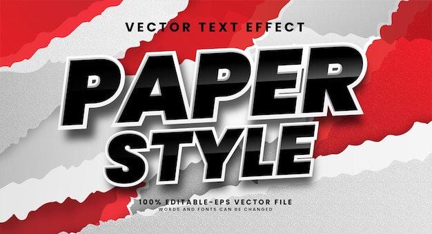 Vector paper style editable text style effect paper cut style text suitable for craft themes