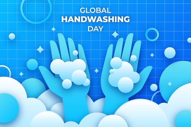 Paper style global handwashing day background