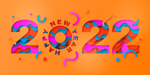 Vector paper style new year background