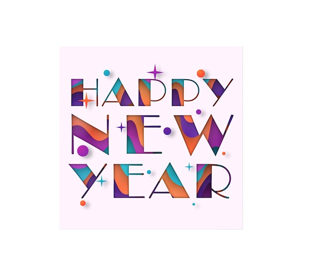 Vector paper style new year illustration free vector