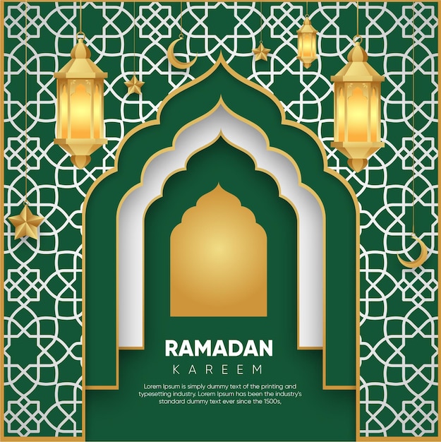 Paper Style Ramadan Square flyer template