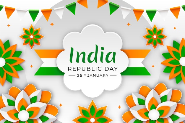 Paper style republic day background