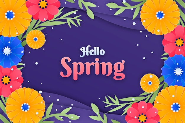Vector paper style spring background