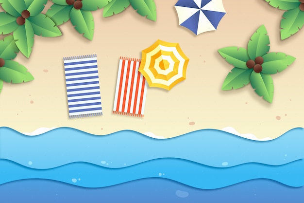 Vector paper style summer style background