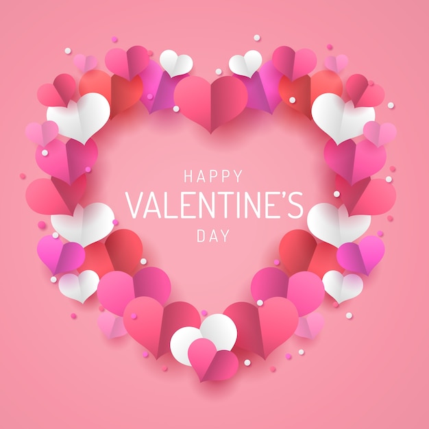 Vector paper style valentine's day background