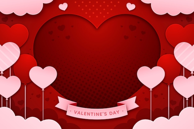 Vector paper style valentine's day illustration