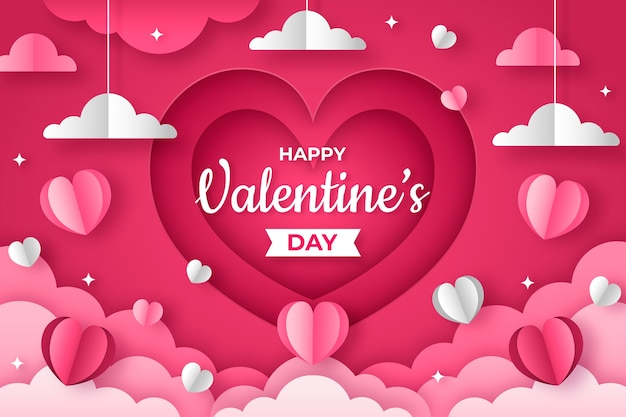 Vector paper style valentines day background