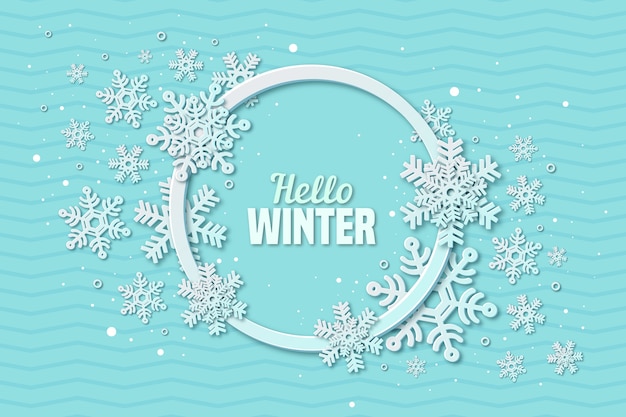 Paper style winter background