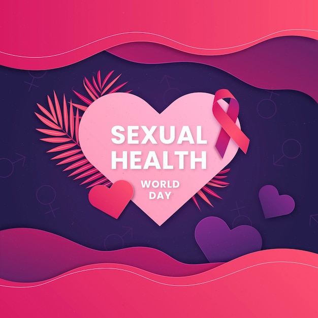 Vector paper style world sexual health day illustration