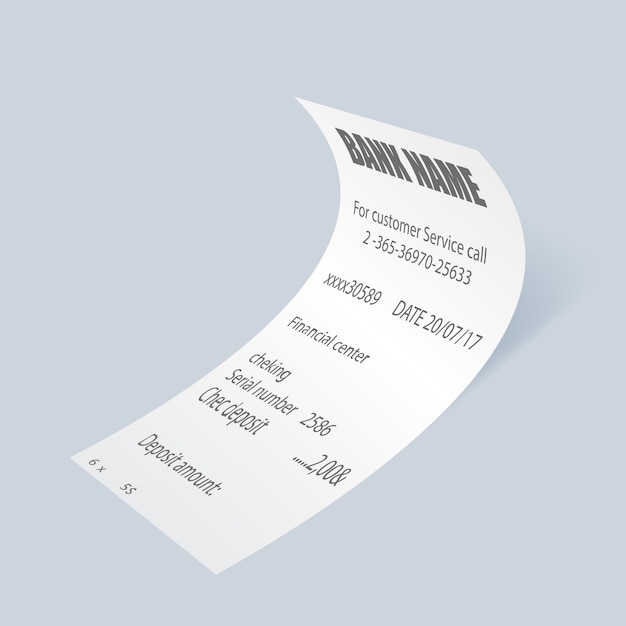 Vector paper supermarket bill element