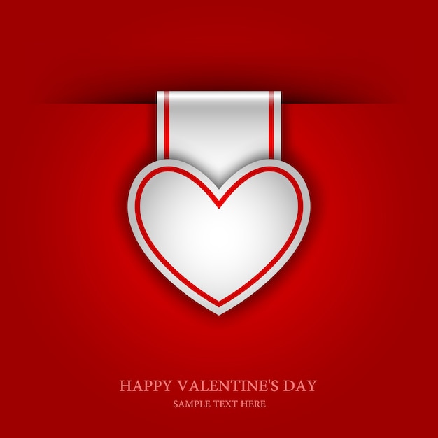 Paper tab in the form of heart, valentines day, background