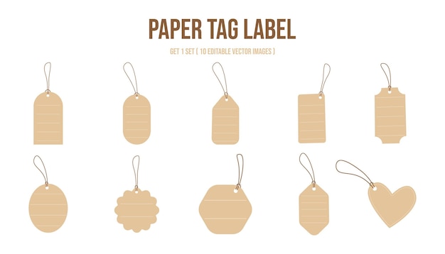 Vector paper tag for price discount label brand labe