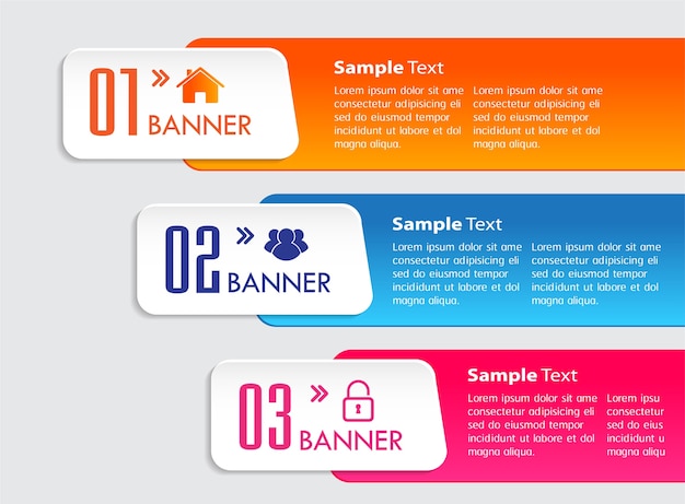 ペーパーテキストボックステンプレート、バナーinfographic