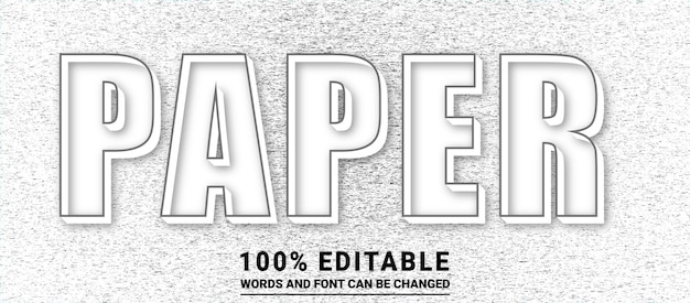 Vector paper text effect editable vector