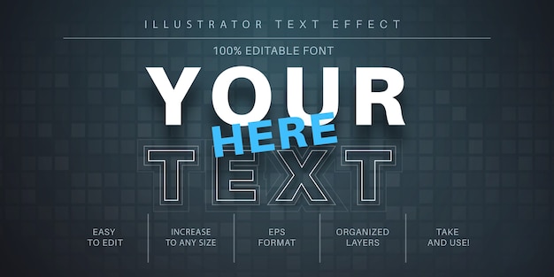 Vector paper text effect, font style