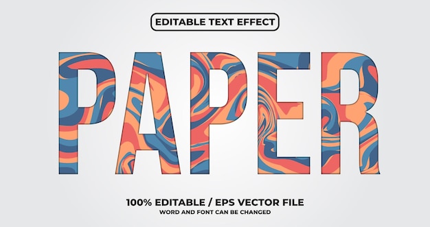 Vector paper text effect style