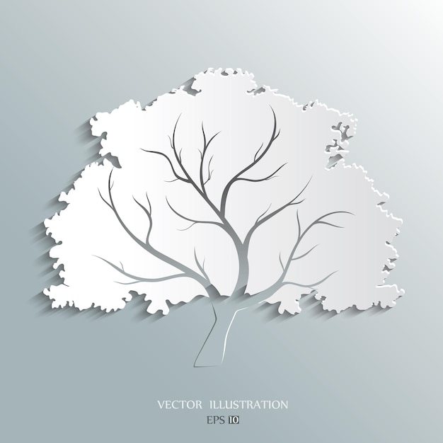 Vector paper tree tree cut out of paper