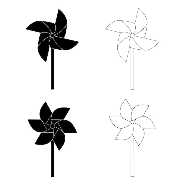 Paper windmolen icoon vector illustratie ontwerp sjabloon