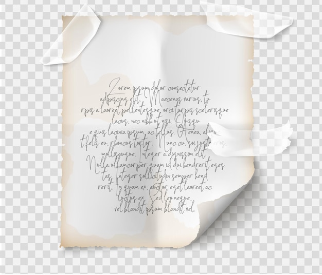 Vector paper with text and tape   illustration