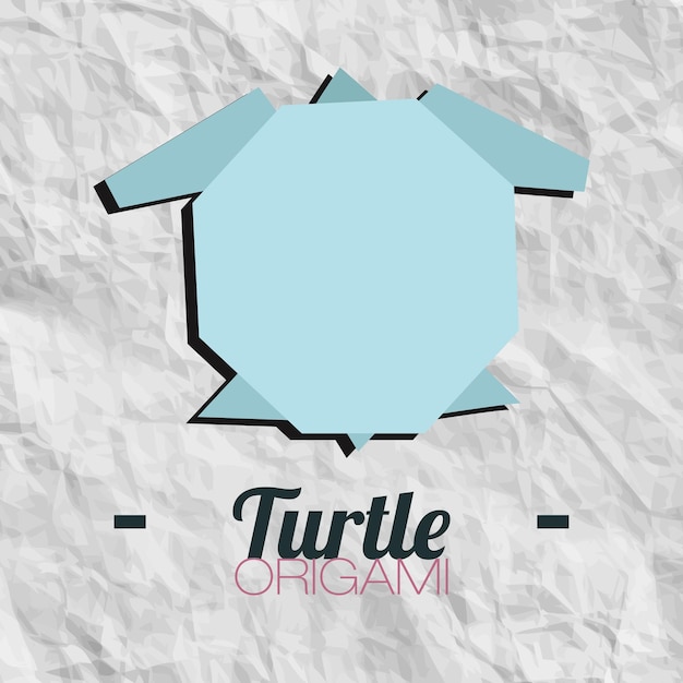 Vector a paper with a turtle origami logo on it