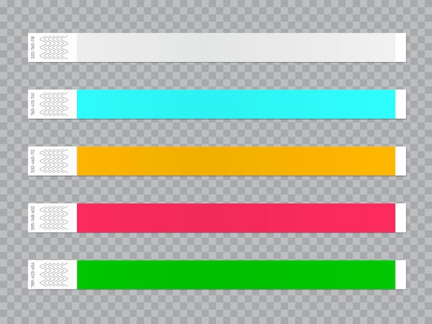 Vettore pass per cinturino da polso mockup braccialetto di carta