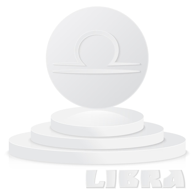 Paper Zodiac sign Libra  Astrological and Horoscope symbol on pedestal