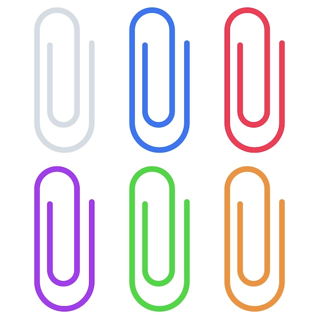 Vector paperclips meerdere kleuren verloop