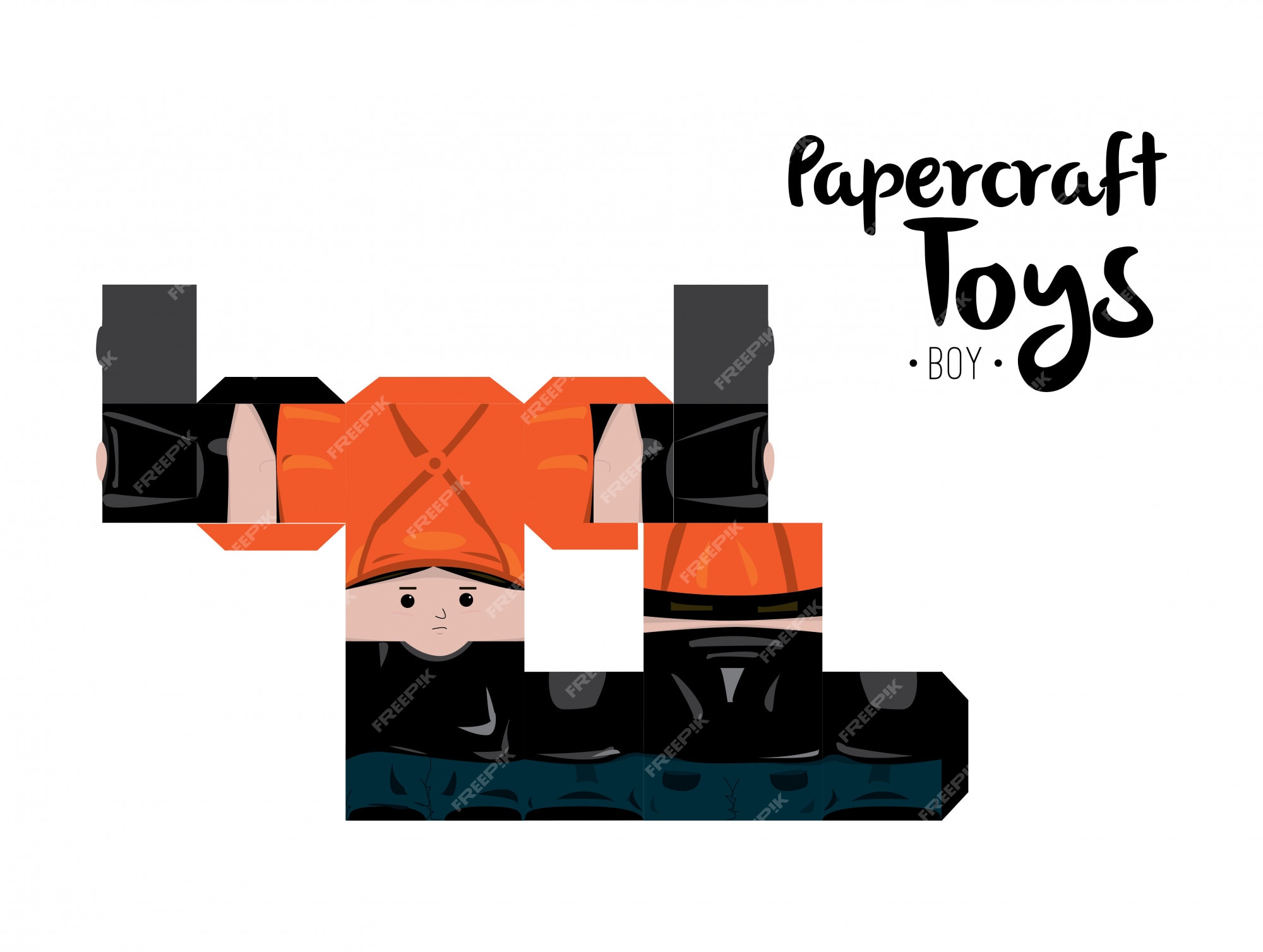 Premium Vector  Papercraft boy