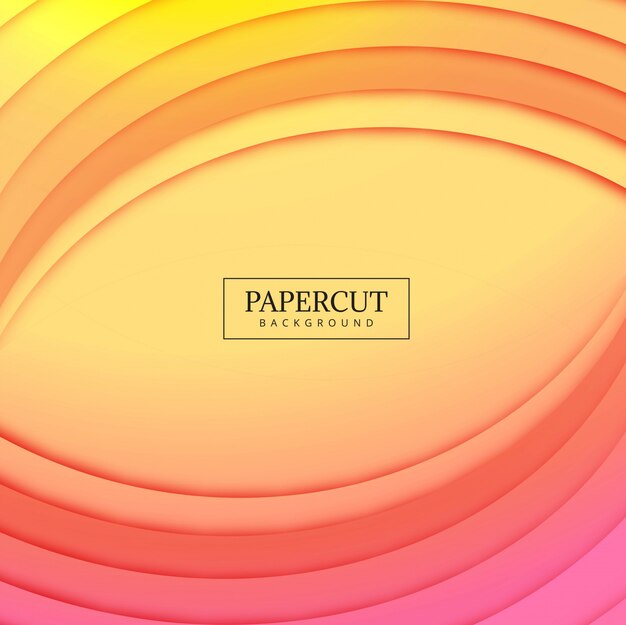 Papercut 화려한 웨이브 화려한 디자인 일러스트 레이션