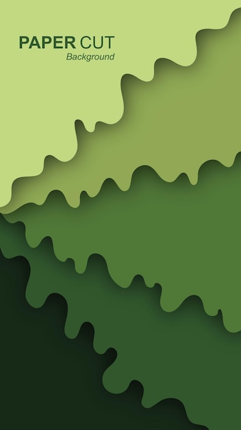 Papercut Green Background Wallpaper