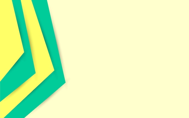 Papercut offset achtergrond met perzik, gele en turquoise kleur