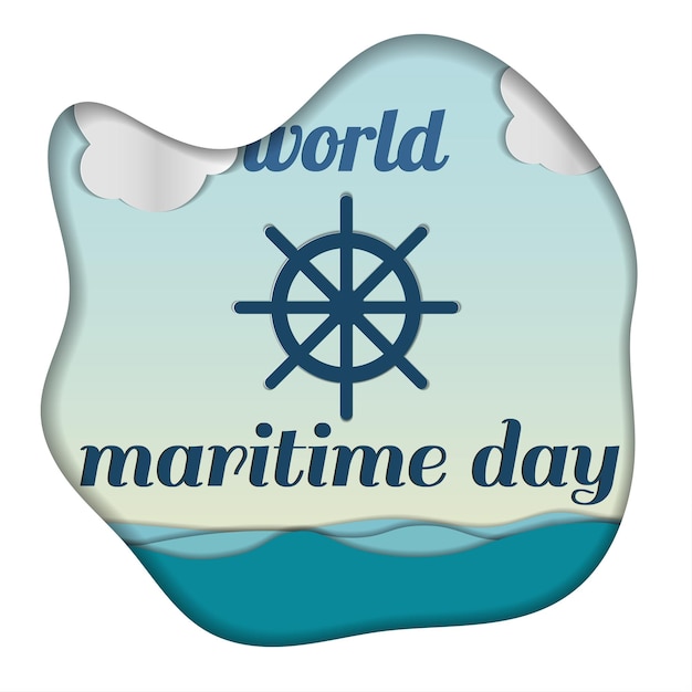 Papercut postcard world maritime day