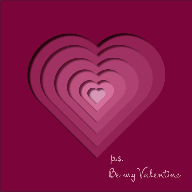 Vector papercutout heart for valentines day