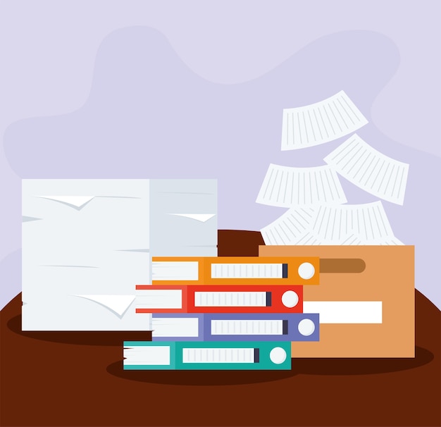 Vector paperwork piles illustration