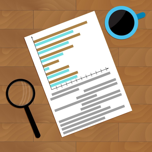 Vettore scartoffie con diagramma e infochart